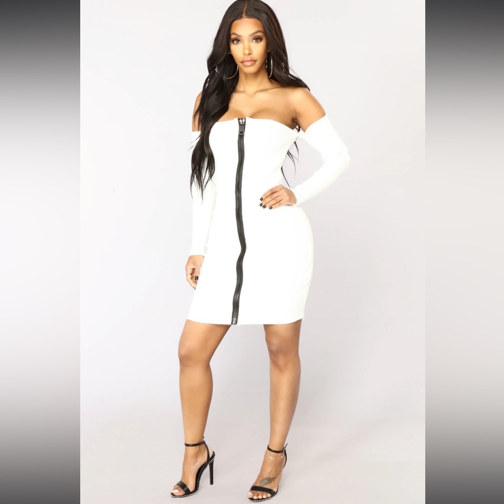 NEW WITH TAGS White Zipper Dress